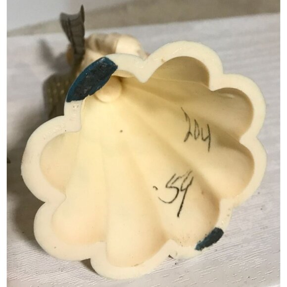 Vintage Angel Figurines Gold Star Pattern & Crowned Heads Set Of 2  Choir Angels - Picture 4 of 9